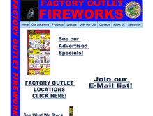 Tablet Screenshot of factoryoutletfireworks.com